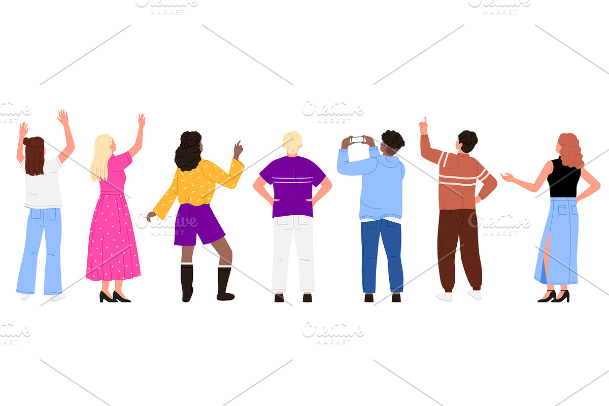 Group of diverse people viewed from, an Illustration by Flashvector