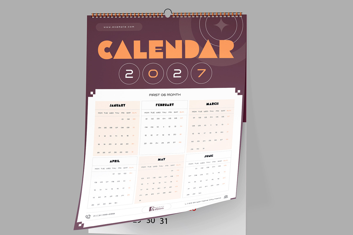 Modern Wall Calendar 2027 Template, a Stationery Template by NorthPeak (Photo 2 of 5)