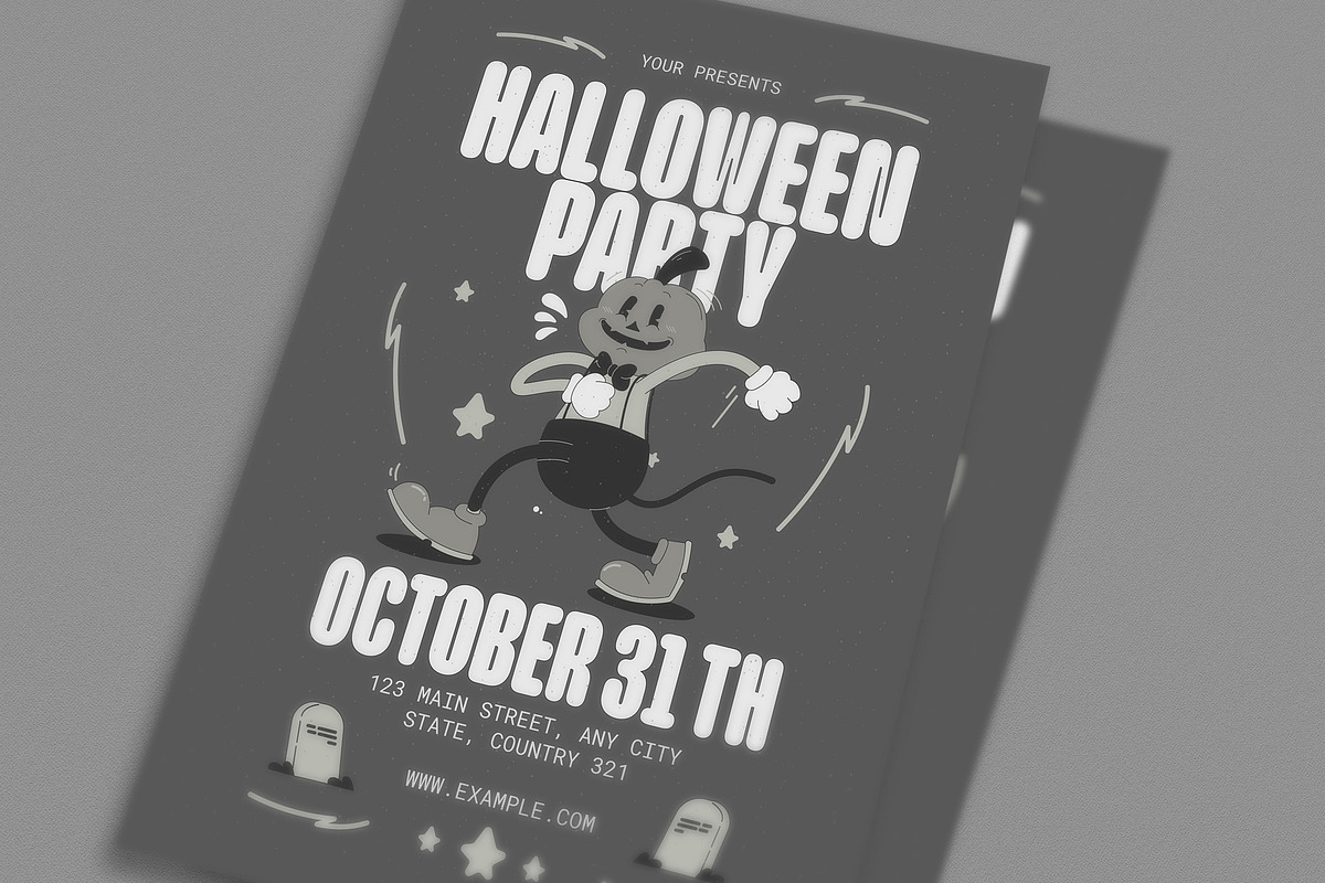 Monochrome Halloween Party Flyer, a Flyer Template by Guuver (Photo 2 of 3)