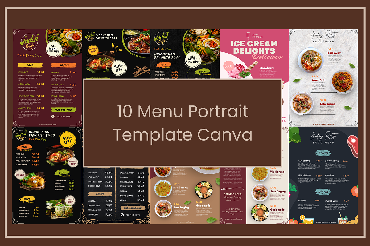 Elegant Portrait Menu Template, a Brochure Template by judayartworks (Photo 1 of 16)