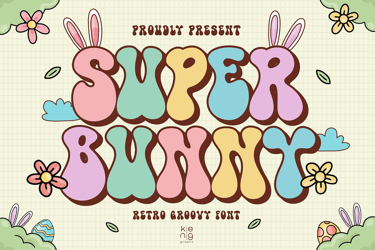 Super Bunny Font, a Font by KengGraphic (Photo 1 of 12)