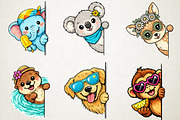 Summer Peeking Animals Sublimation, an Illustration by RobertsArt (Thumbnail 4 of 5)