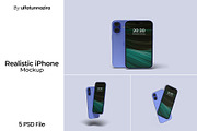 Realistic iPhone Mockup, an iPhone Mockup by ulfatunnazira (Thumbnail 1 of 6)