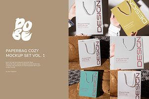 Paperbag Cozy Mockup Set Vol 1, a Packaging Mockup by DOBE Studio