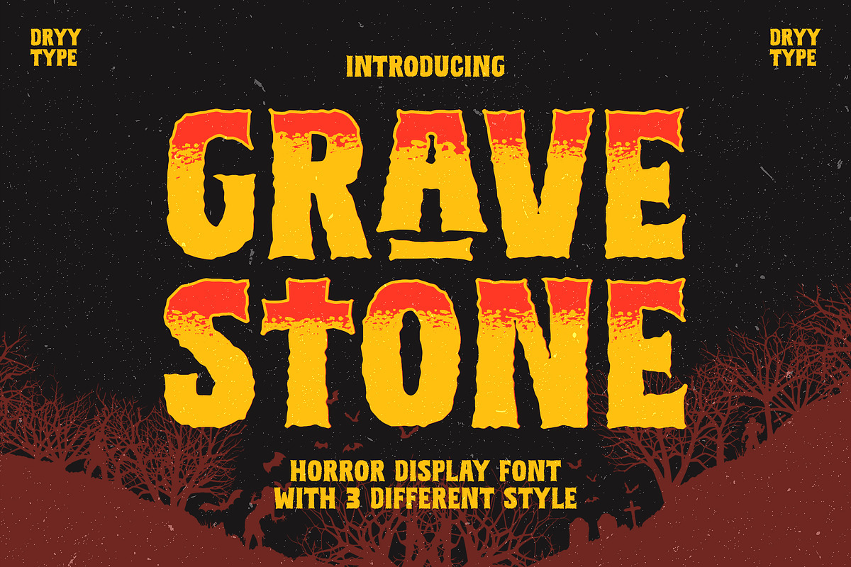 Gravestone - Horror Display Font, a Symbol Font by Dryy.type (Photo 1 of 11)