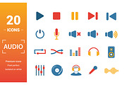 Audio Flat Icon Set, an Object Graphic by Aimagenarium@gmail.com (Thumbnail 1 of 3)