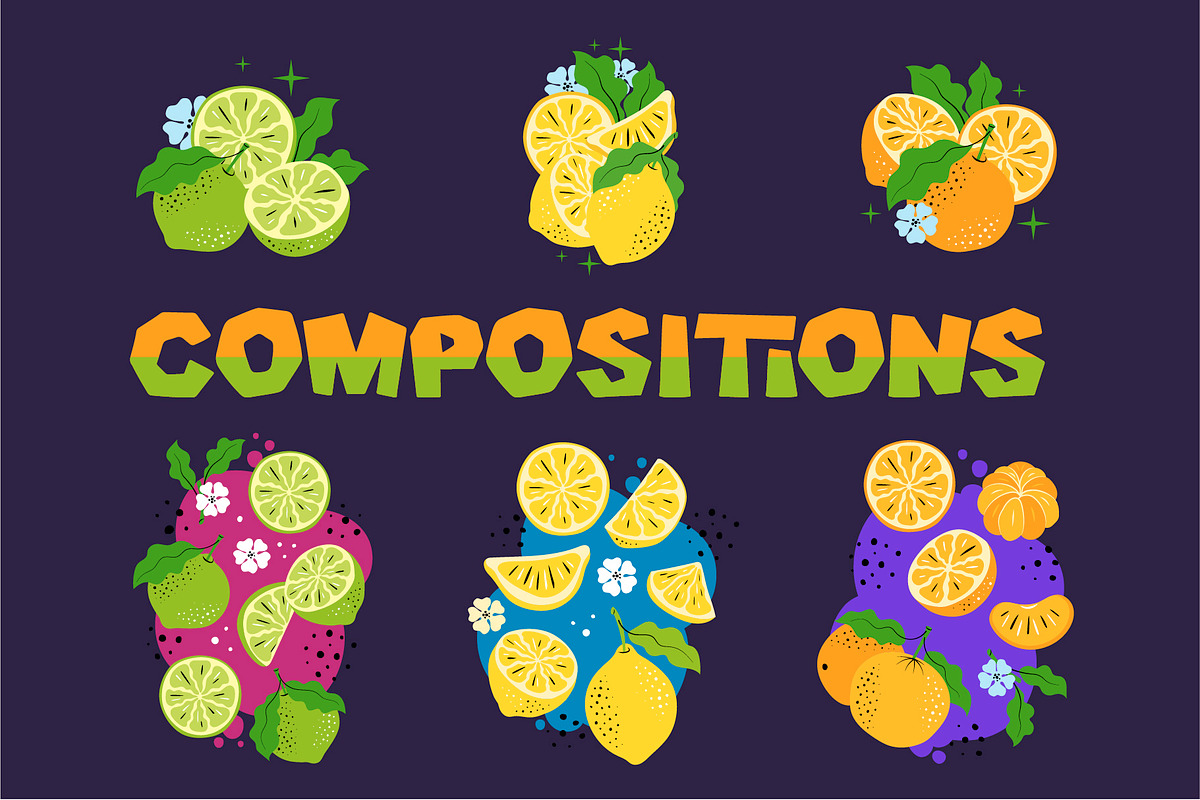 Hand-Drawn Citrus Vector Design Set, a Food Illustration by Lettering_Logo (Photo 8 of 11)