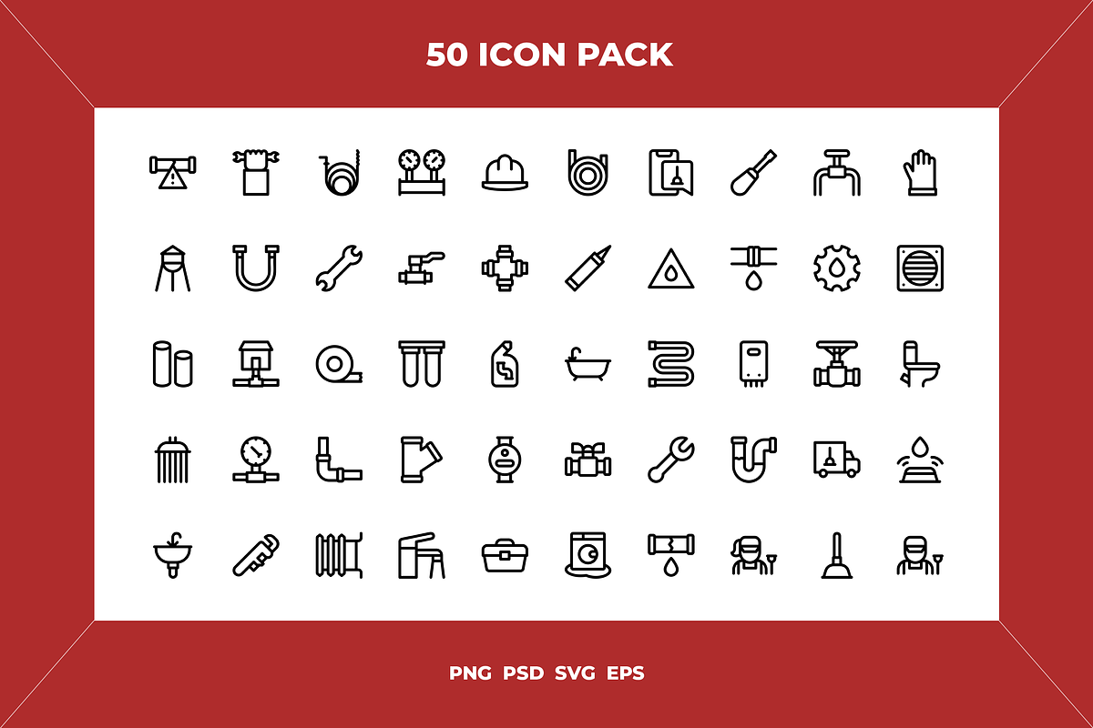 Plumber icons, an Outline Icon by Wencory (Photo 1 of 2)