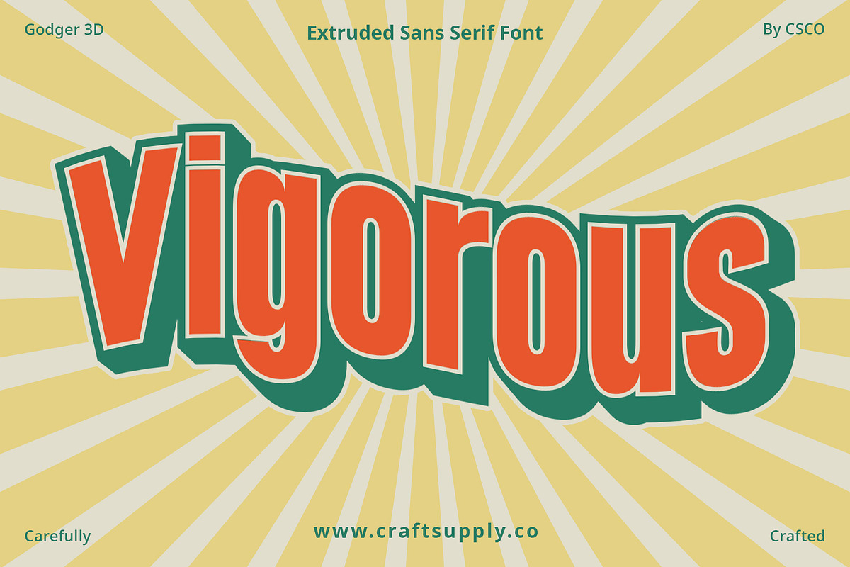Godger 3D, a Sans Serif Font by Craft Supply Co. (Photo 7 of 8)