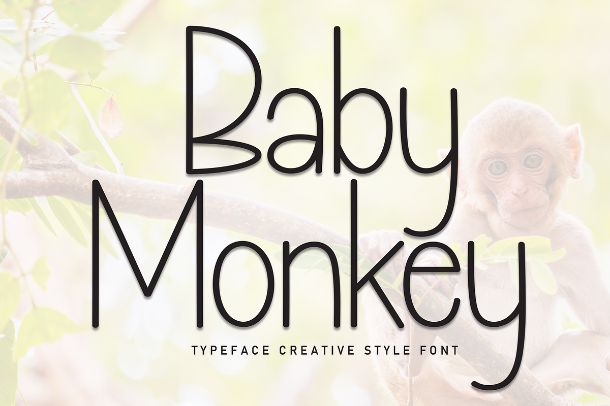 Baby Monkey | Script Font, a Script Font by Scratchones (Photo 1 of 8)