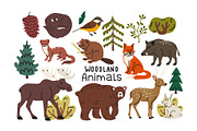 Woodland Animals Clipart Vector Set, an Animal Illustration by Luamor (Thumbnail 3 of 5)