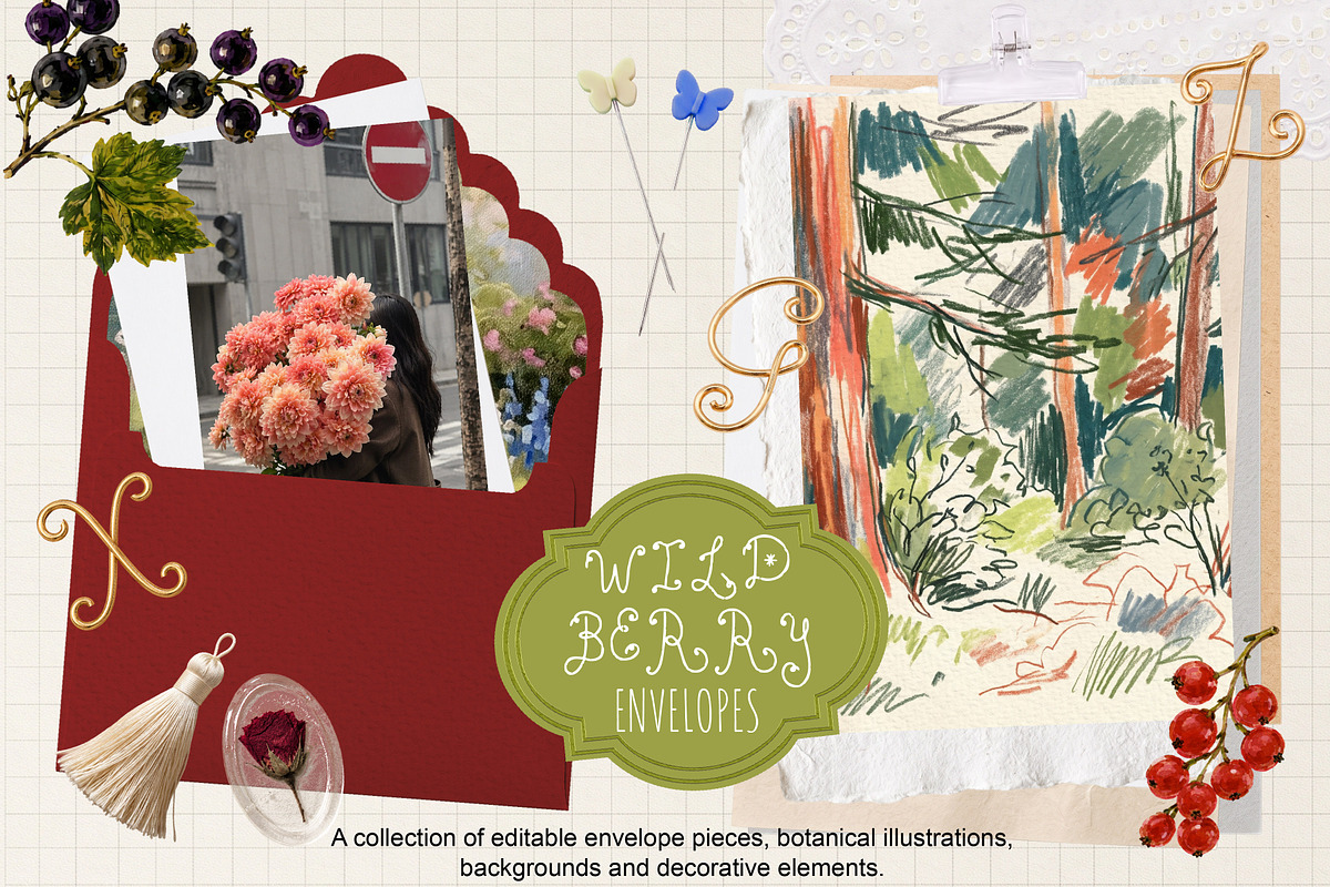 Wild Berry Envelope Creator Kit, an Object Graphic by DreamoraArt (Photo 10 of 11)