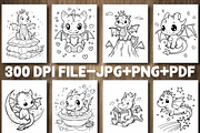 Cute Dinosaur Coloring Pages, an Animal Illustration by Design Station (Thumbnail 2 of 4)