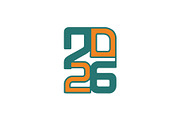 2026 Number Typography Vector Set, a Work Illustration by Vectorium Studio (Thumbnail 17 of 20)