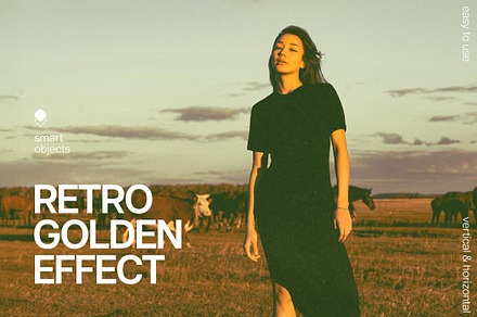 Retro Golden Photo Effect, a Layer Style Add-On by Design Squad