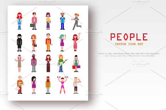 People vector icon set preview 3