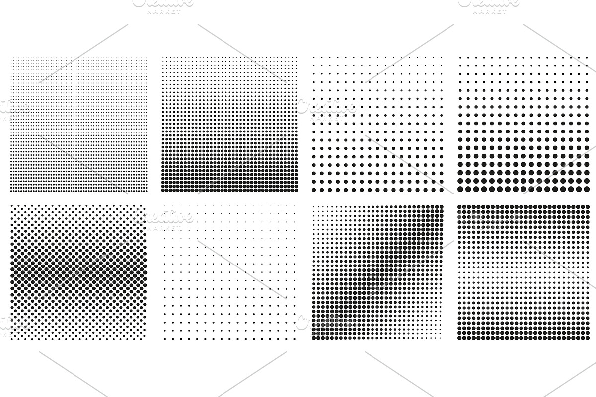 Collection of Halftone Dots Patterns, an Illustration by Vector Creator