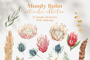 Moody Boho Florals Watercolor, a Decorative Illustration by Catch the Dream Art (Thumbnail 5 of 17)