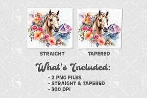 Horse Watercolor Tumbler Wrap