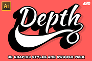 Depth - 3D Extrude and Swoosh Kit, a Layer Style Add-On by Matt Borchert (Thumbnail 1 of 5)
