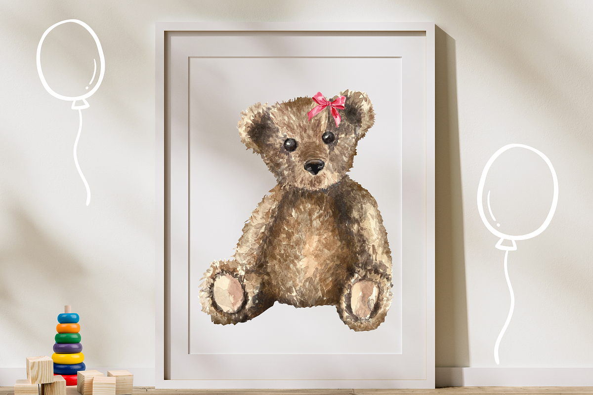 Teddy Bear Print and Clip Arts, a Decorative Illustration by Tati Bordiu (Photo 3 of 4)