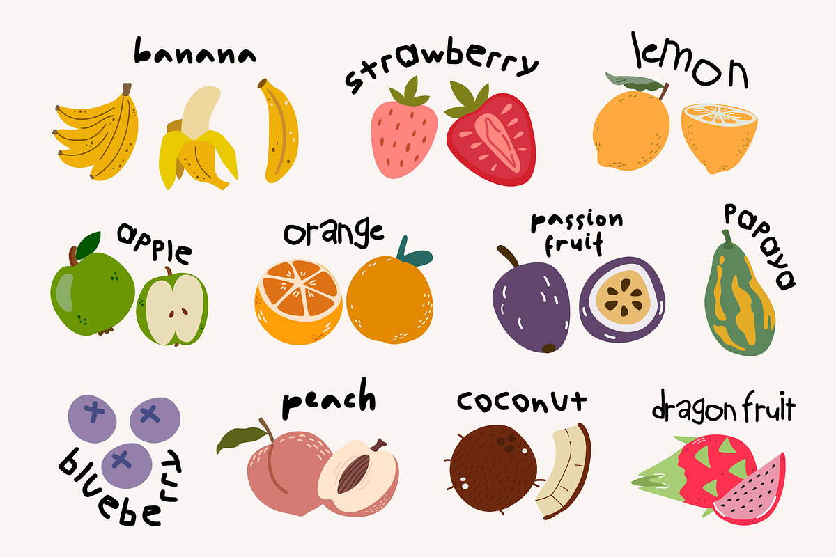 Summer Fruits Collection, a Food Illustration by Luamor (Photo 2 of 12)