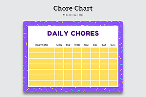Colorful Daily Chores List