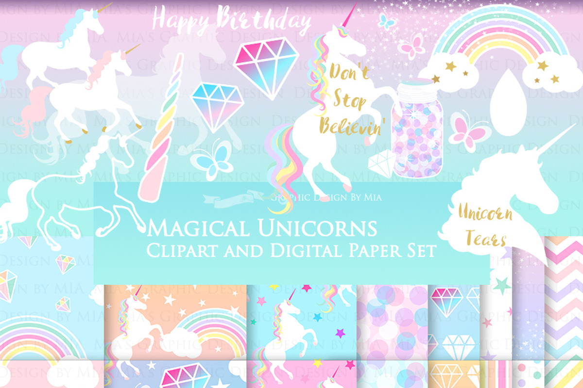 Magical Unicorns, Einhorn, White, an Illustration by Mia's Graphic Design (Photo 2 of 9)