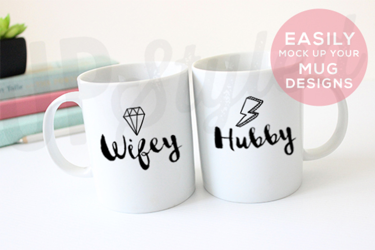 F193 Two Mugs Styled Mock Up, a Cups & Container Mockup by UpStyled (Photo 3 of 3)