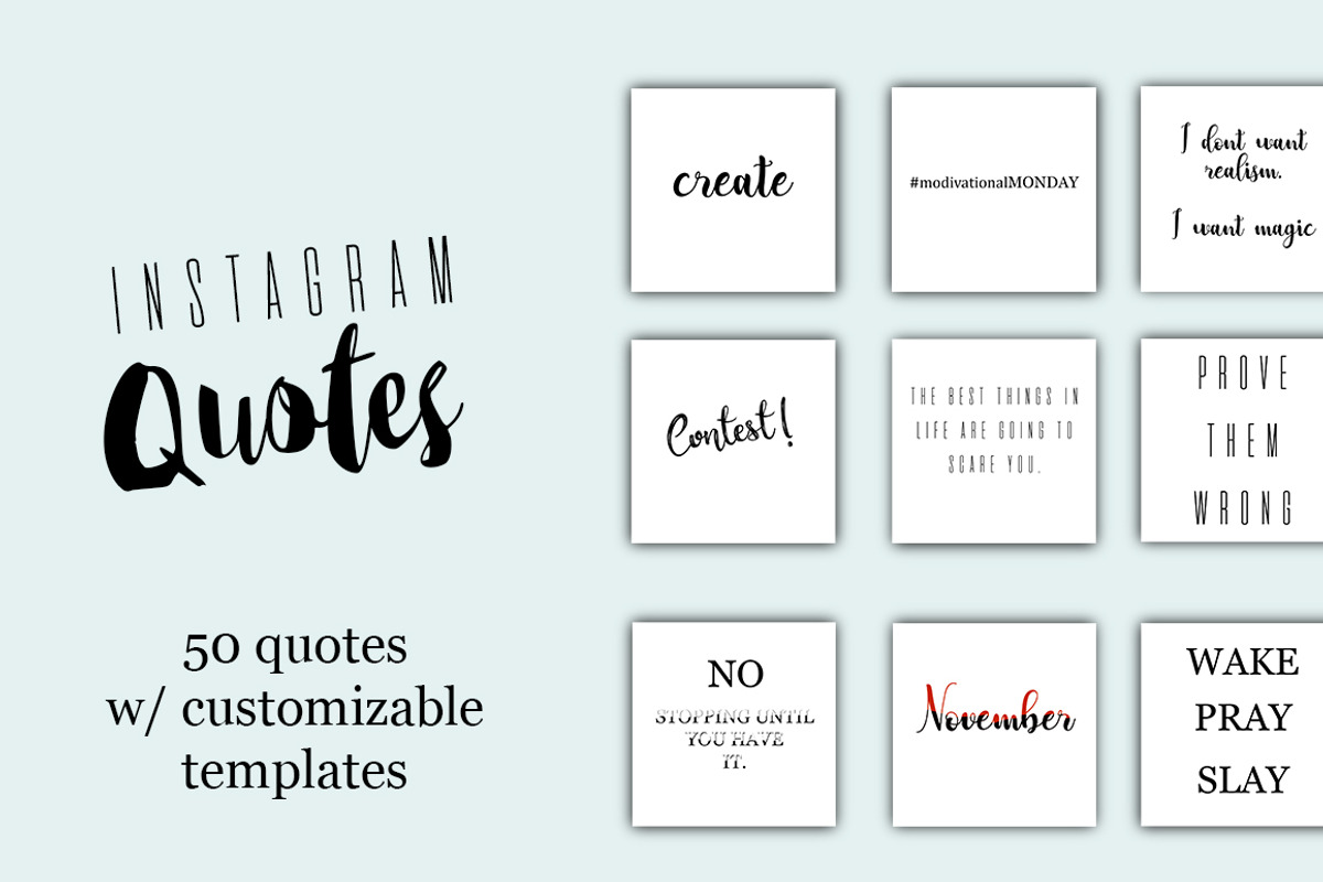 Instagram Quotes - 50 Pack, a Social Media Template by Jo-Lou Design (Photo 1 of 2)