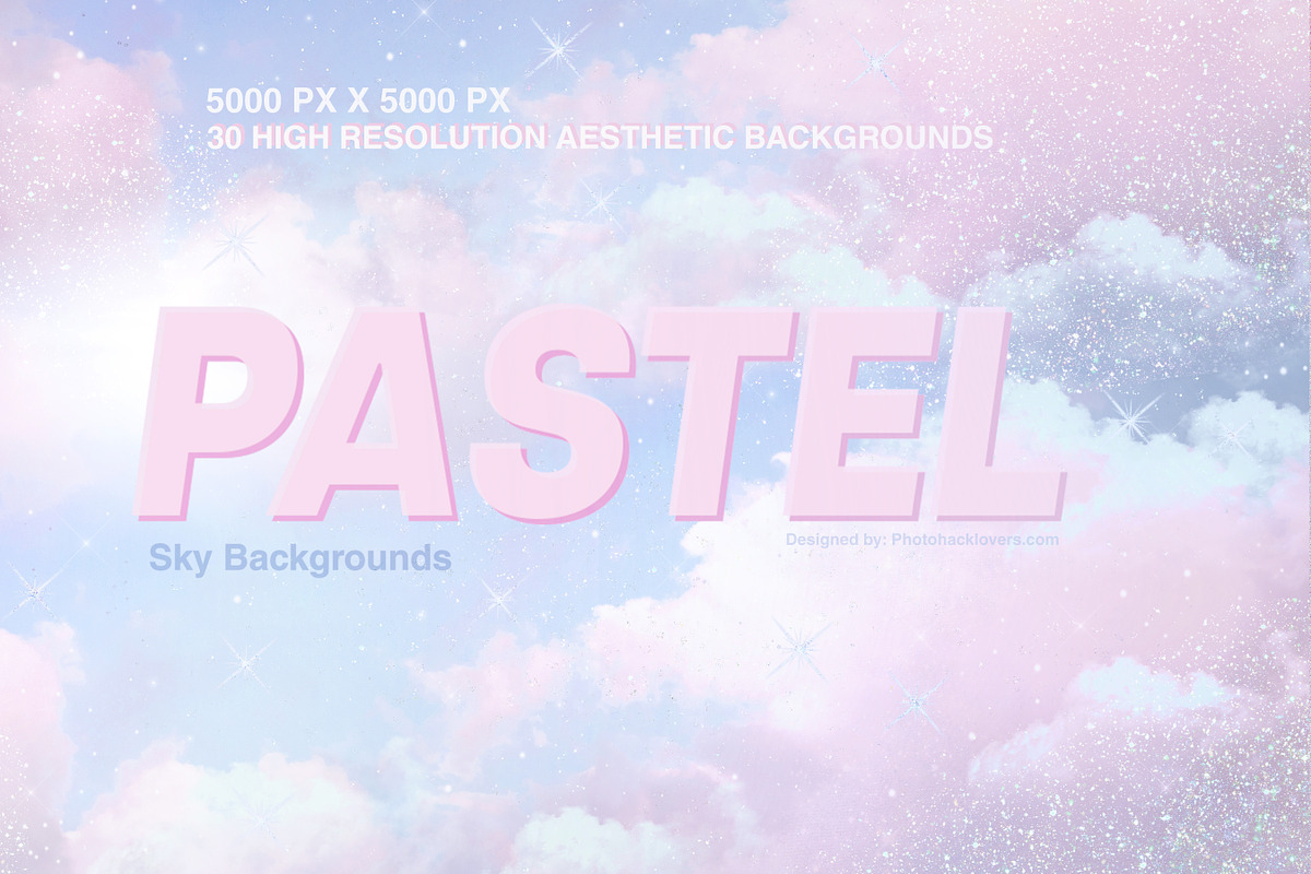 30 Aesthetic Pastel Sky Backgrounds, a Pattern Graphic by Photohacklovers (Photo 9 of 9)