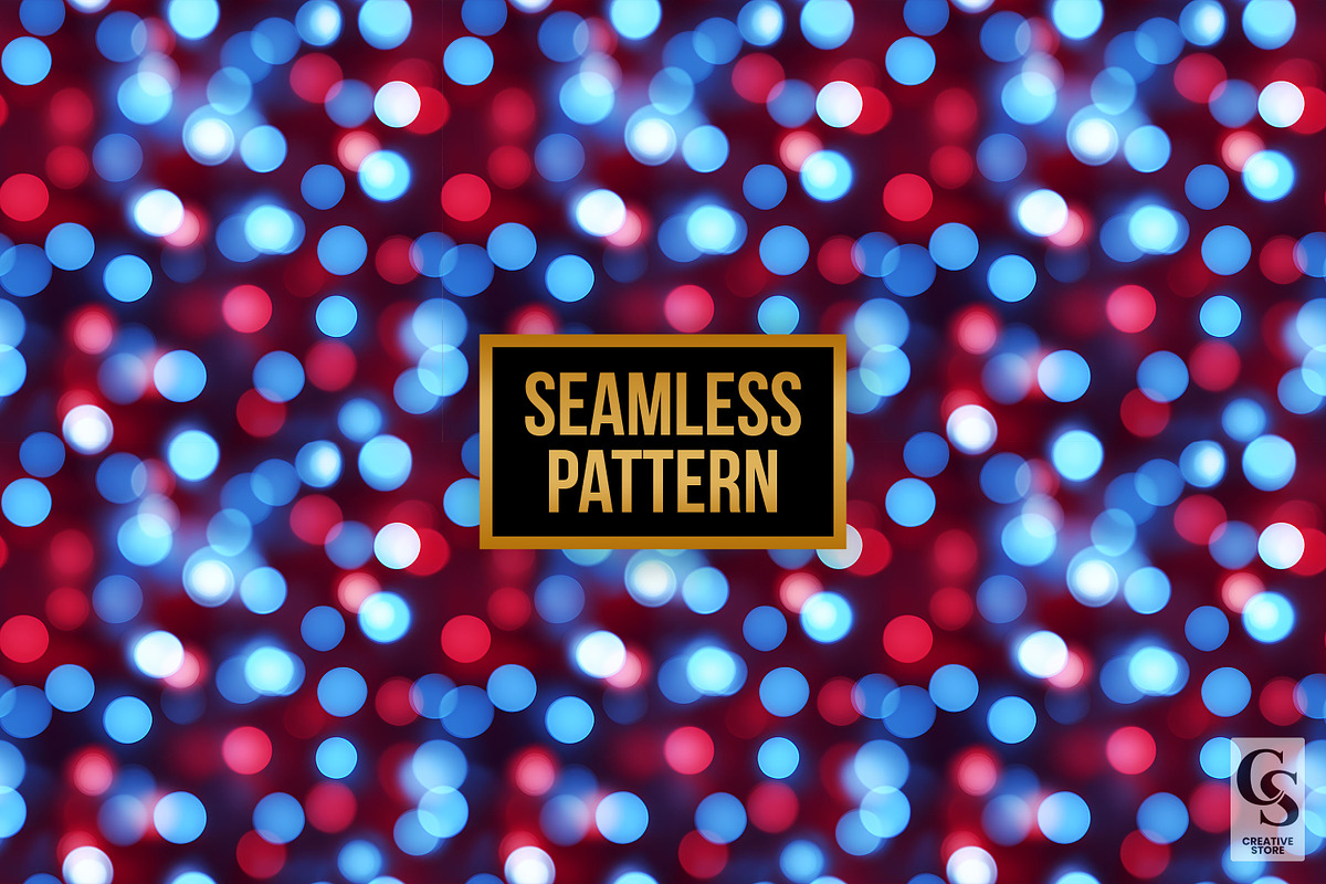 Red and Blue Bokeh Seamless Patterns, a Pattern Graphic by Creative Store (Photo 4 of 5)