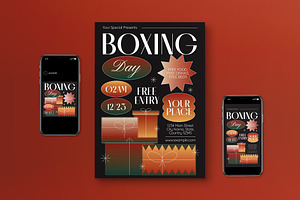 Black White Boxing Day Flyer Set