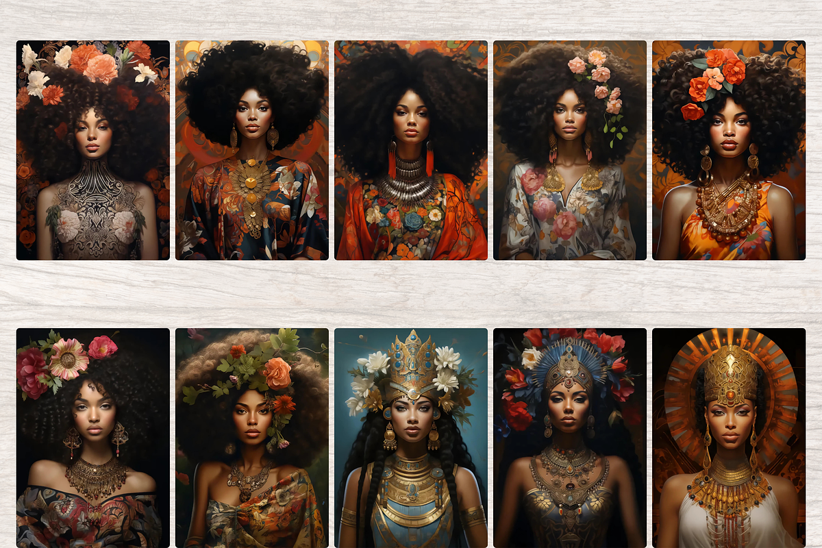AFRO AMERICAN GODDESS JUNK JOURNAL, a Person Illustration by Daring Digies (Photo 2 of 6)