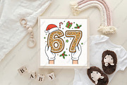 Christmas 67 Six Seven Cookies Santa, an Illustration by CraftArtStudio (Thumbnail 4 of 4)
