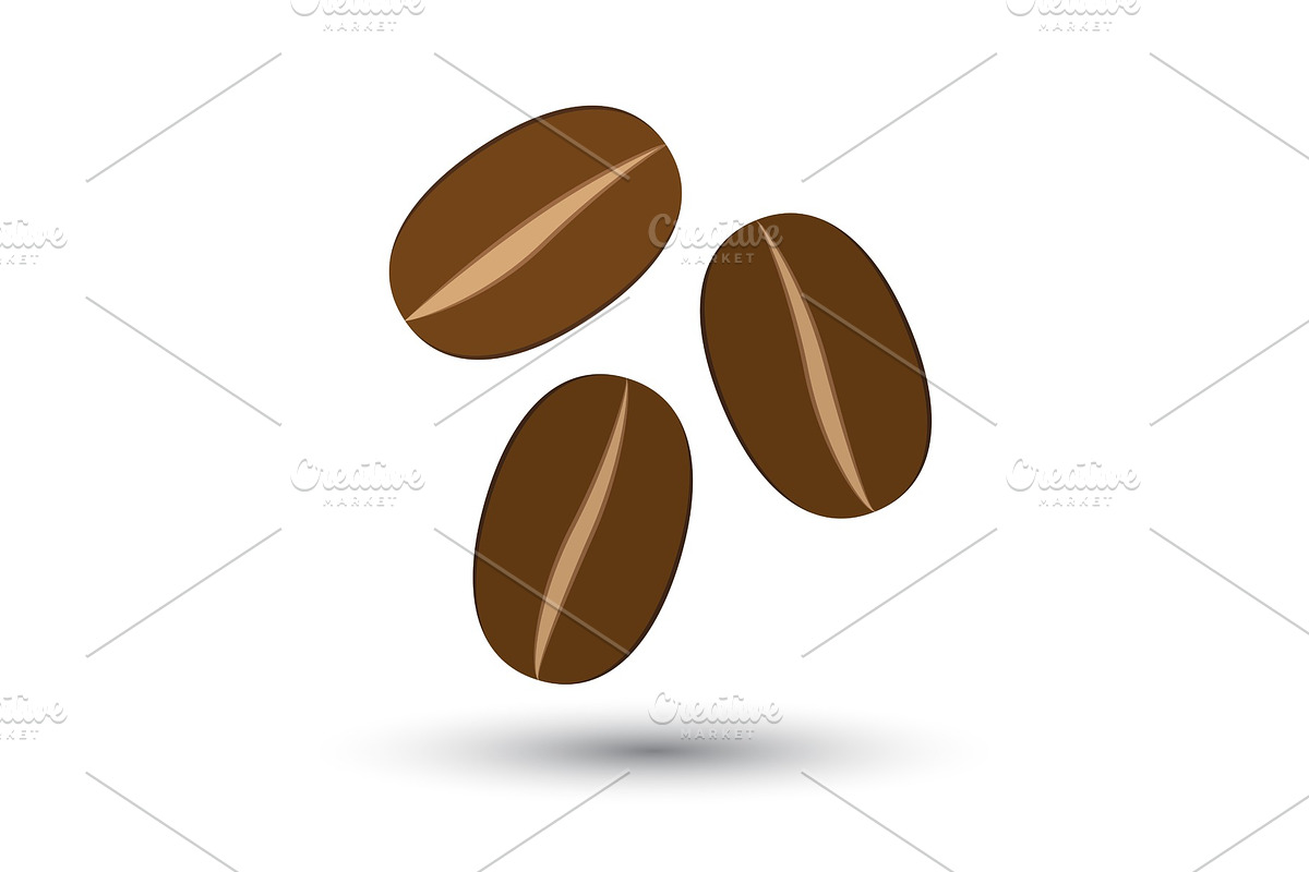 Icon with coffee beans, a Food Illustration by SvetlanaWSE