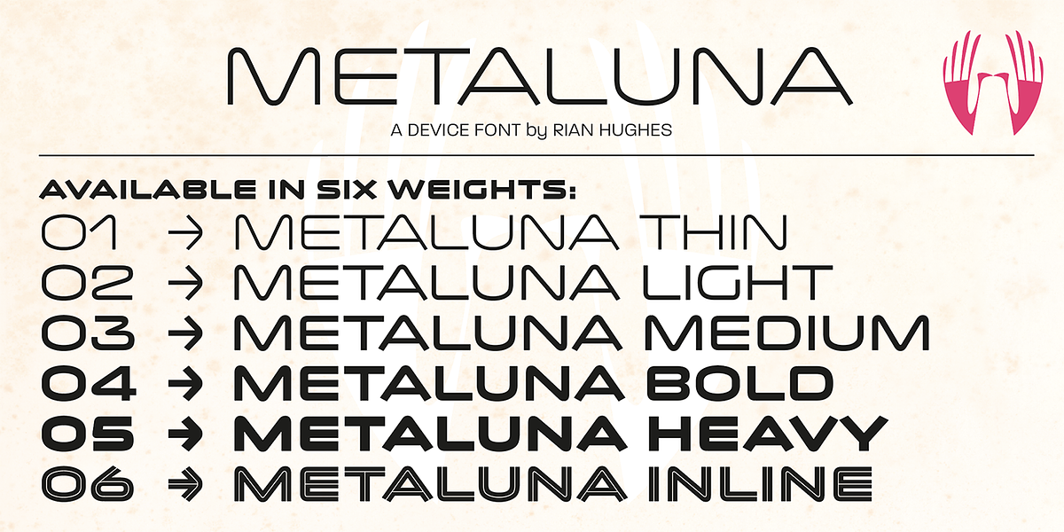 Metaluna, a Sans Serif Font by Device (Photo 1 of 5)