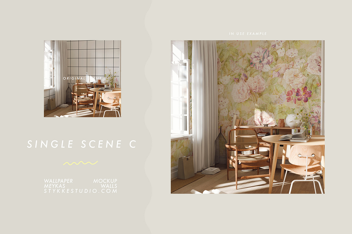 Wallpaper Mockup | MEYKA'S WALLS, a Household Mockup by Stykke Studio (Photo 10 of 11)