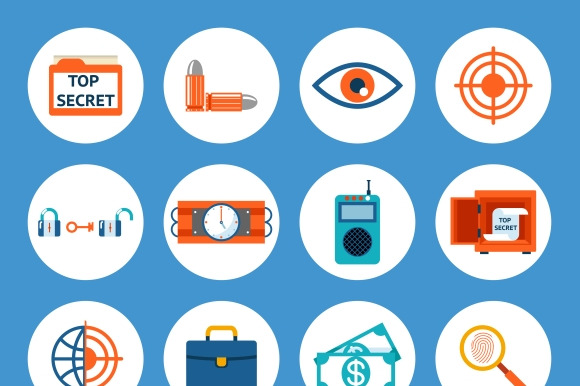 Spy Accessories And Gadget Icons