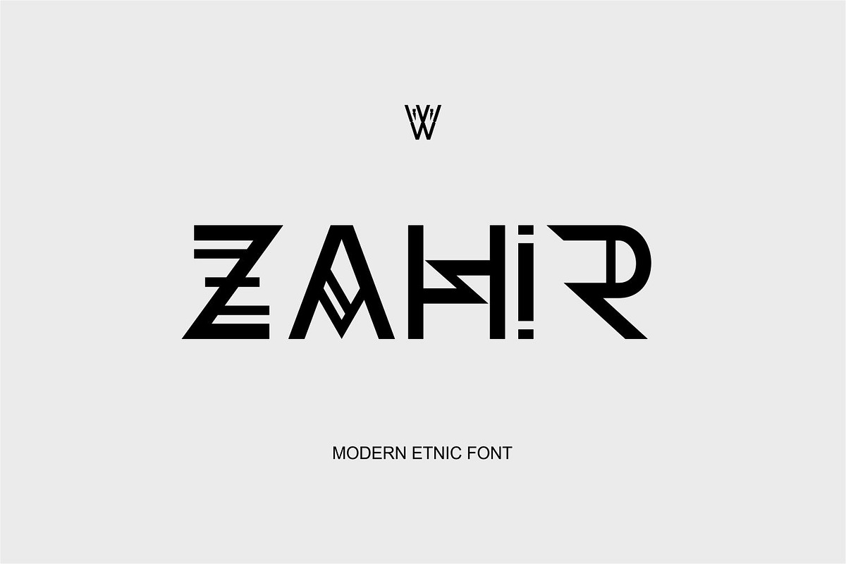 Zahir Font | Etnic Display Font, a Sans Serif Font by WhymoreArt (Photo 1 of 10)