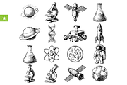 Vintage Science Space Icon Set, an Object Graphic by RT Studio (Thumbnail 1 of 4)