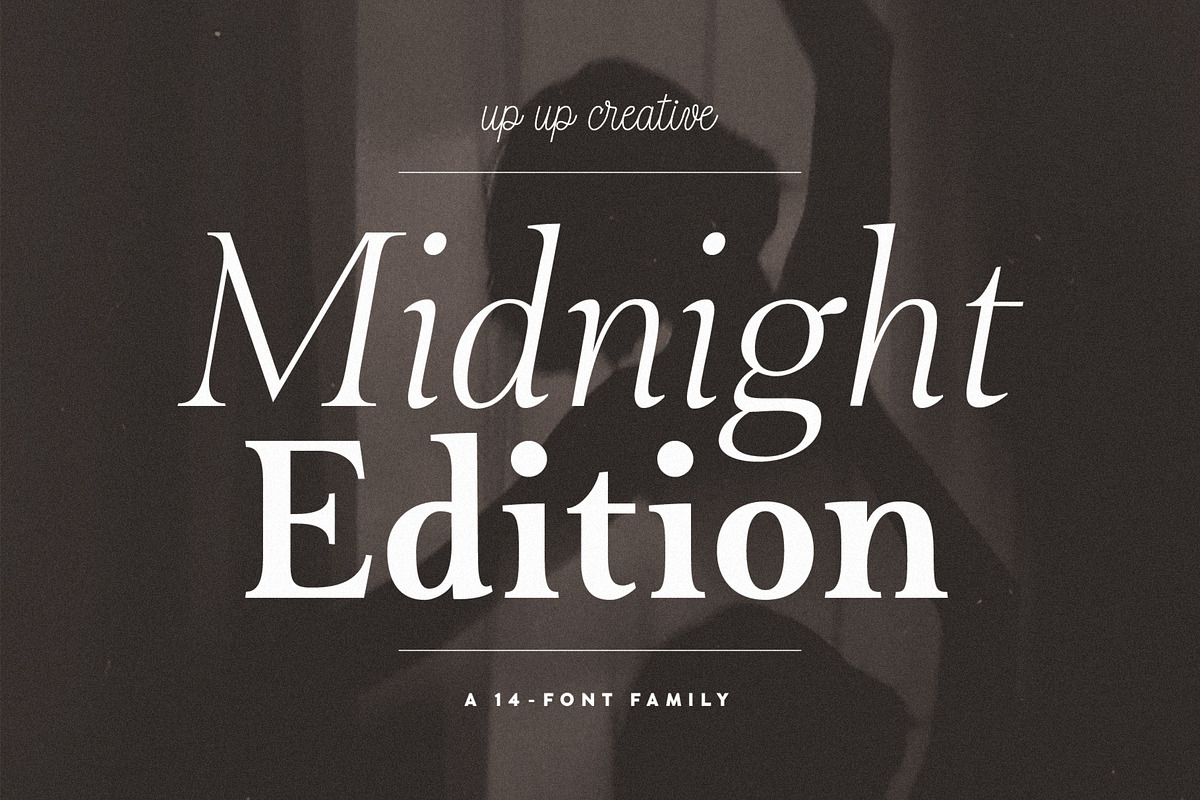 Midnight Edition Complete - 14 Fonts, a Serif Font by Up Up Creative (Photo 1 of 14)
