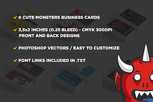 Cute Monsters Business Card Bundle