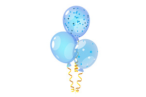 Helium Balloon In Blue Colors