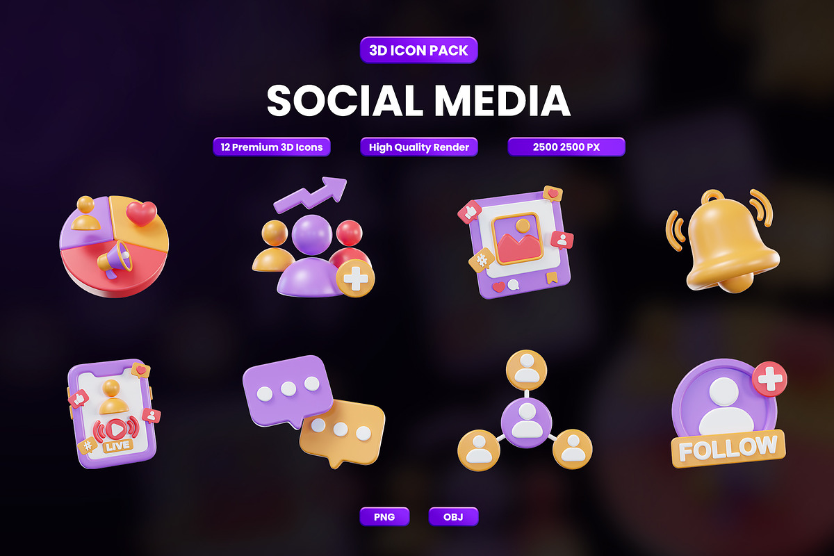 Social Media 3D Icon Design, an Object Graphic by Artnivora.Std (Photo 1 of 4)
