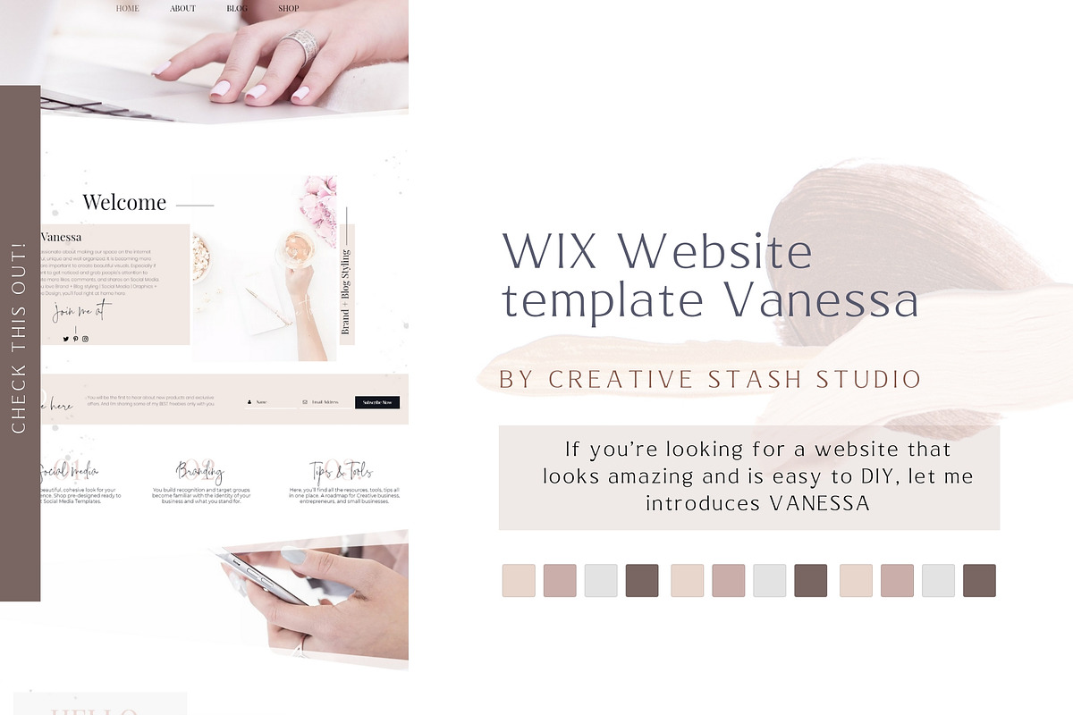 WIX Website Template Vanessa, a Wix Template by Brand & Palms (Photo 4 of 6)