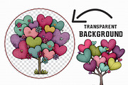 Whimsical Valentines Day Heart Tree, an Illustration by Libby Wishes (Thumbnail 5 of 7)