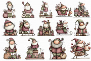 Retro Santa Clipart, an Illustration by Libby Wishes (Thumbnail 5 of 7)