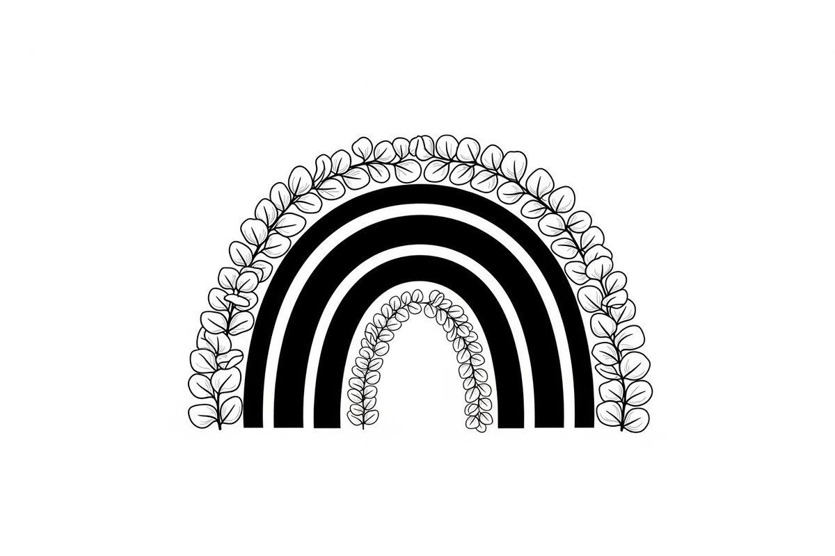 Boho Rainbow Floral Arch SVG Bundle, an Illustration by Creativeshirt (Photo 5 of 31)