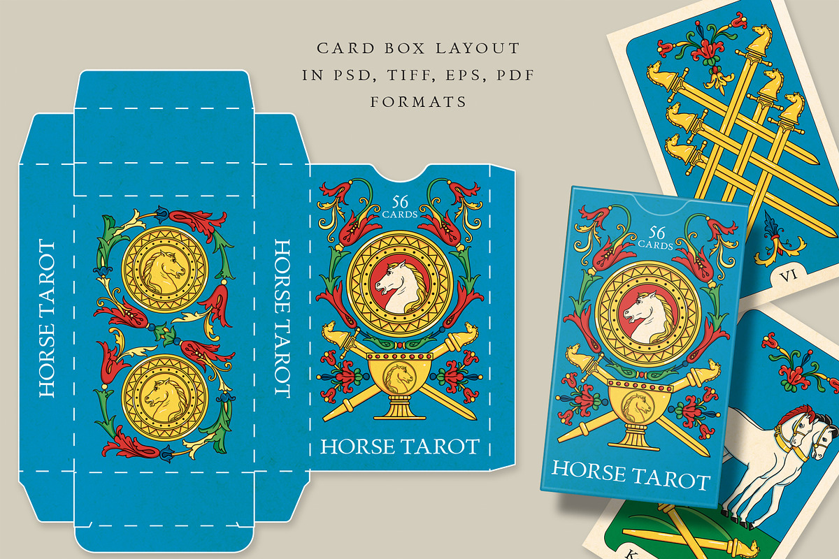 Horse Tarot Minor Arcana Deck, a Decorative Illustration by Olga Begak Art & Design (Photo 8 of 9)